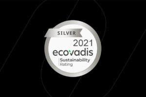 logo Certification Silver ecovadis sur fond noir